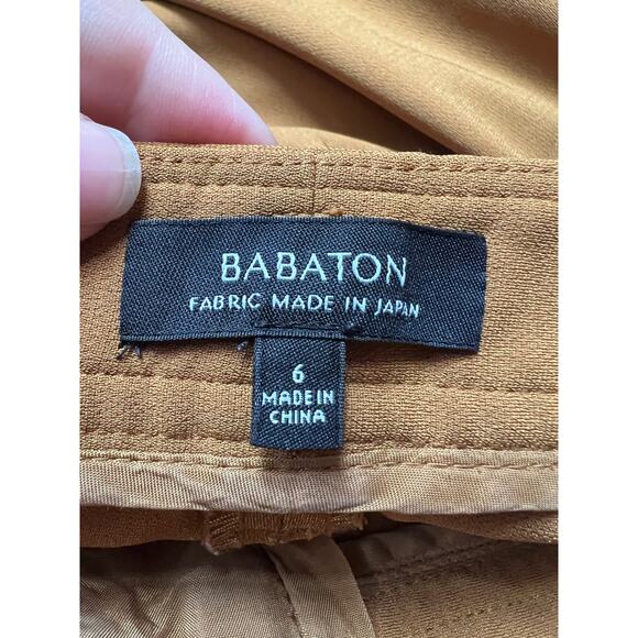 Babaton Women's Tailored Fit Wide Leg Eckhardt Pant Pleated Mustard Yellow SZ 6 - Picture 9 of 13